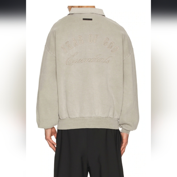 Classic Polo Sweatshirt in Smoke Grey - Picture 3 of 4